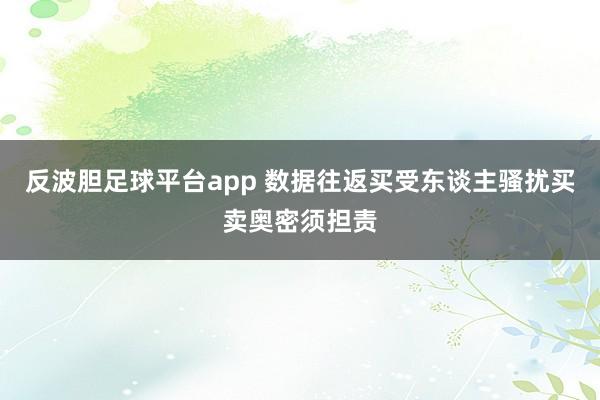 反波胆足球平台app 数据往返买受东谈主骚扰买卖奥密须担责