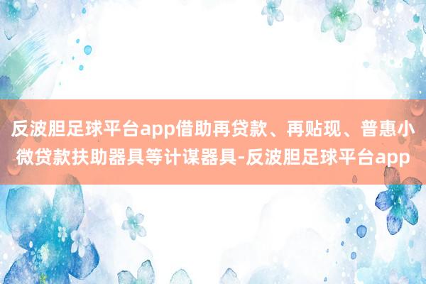 反波胆足球平台app借助再贷款、再贴现、普惠小微贷款扶助器具等计谋器具-反波胆足球平台app