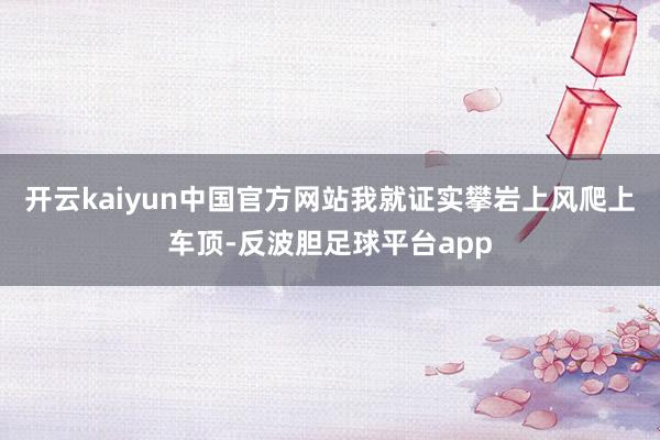 开云kaiyun中国官方网站我就证实攀岩上风爬上车顶-反波胆足球平台app