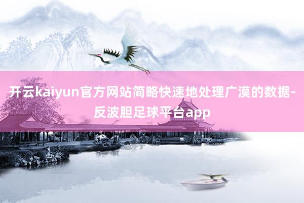 开云kaiyun官方网站简略快速地处理广漠的数据-反波胆足球平台app