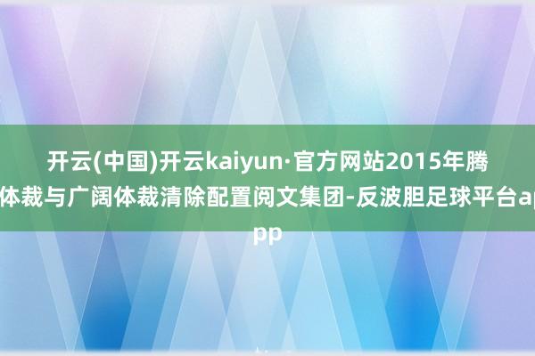 开云(中国)开云kaiyun·官方网站2015年腾讯体裁与广阔体裁清除配置阅文集团-反波胆足球平台app