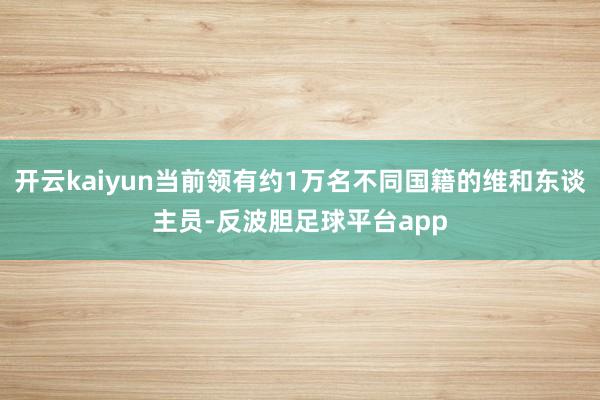 开云kaiyun当前领有约1万名不同国籍的维和东谈主员-反波胆足球平台app