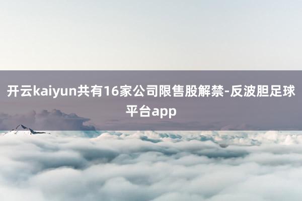 开云kaiyun共有16家公司限售股解禁-反波胆足球平台app