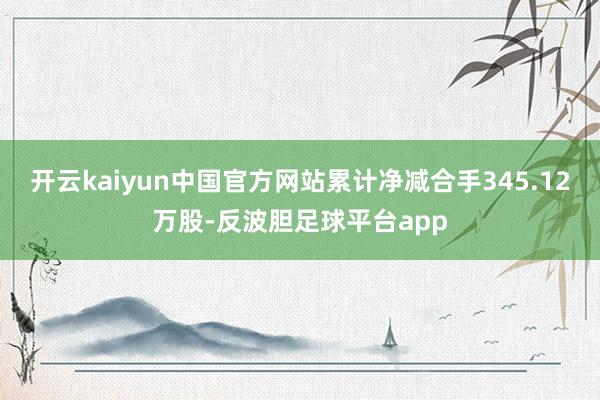 开云kaiyun中国官方网站累计净减合手345.12万股-反波胆足球平台app