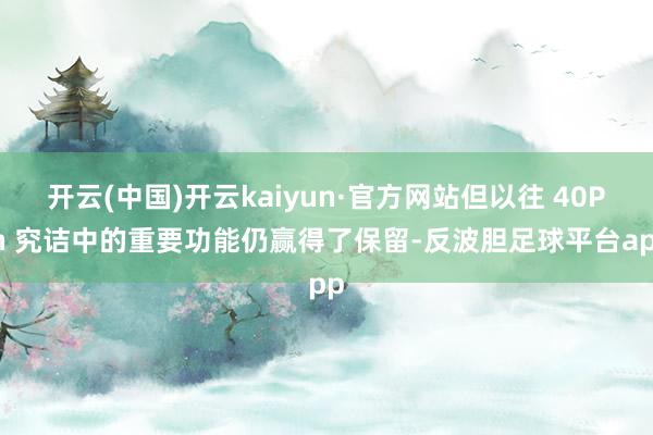 开云(中国)开云kaiyun·官方网站但以往 40Pin 究诘中的重要功能仍赢得了保留-反波胆足球平台app