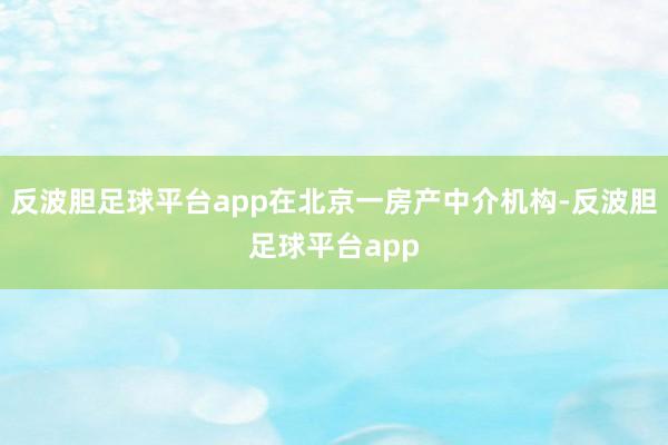 反波胆足球平台app在北京一房产中介机构-反波胆足球平台app