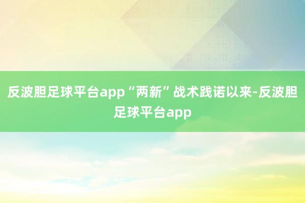 反波胆足球平台app“两新”战术践诺以来-反波胆足球平台app