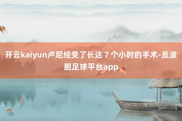 开云kaiyun卢尼经受了长达７个小时的手术-反波胆足球平台app