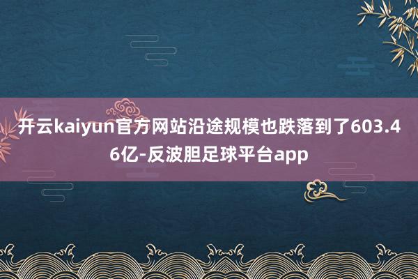 开云kaiyun官方网站沿途规模也跌落到了603.46亿-反波胆足球平台app