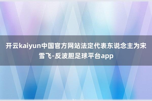 开云kaiyun中国官方网站法定代表东说念主为宋雪飞-反波胆足球平台app