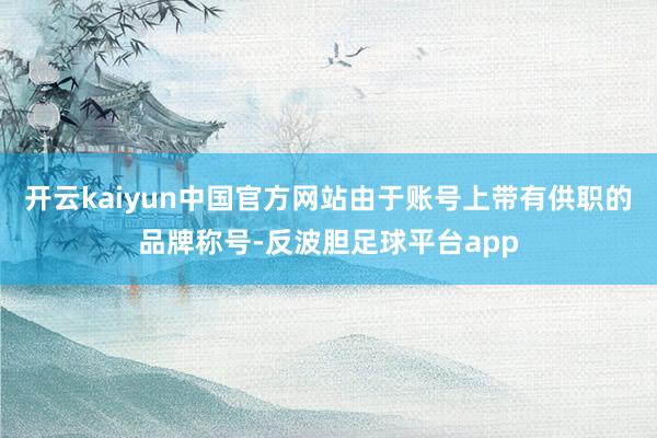 开云kaiyun中国官方网站由于账号上带有供职的品牌称号-反波胆足球平台app