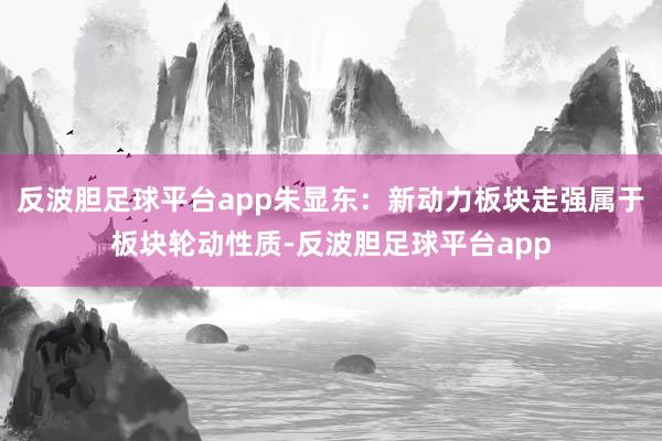 反波胆足球平台app朱显东：新动力板块走强属于板块轮动性质-反波胆足球平台app